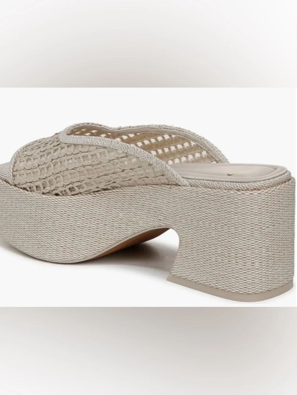 Franco Sarto Fernanda Woven Platform Slide Sandal/Natural: Size 7